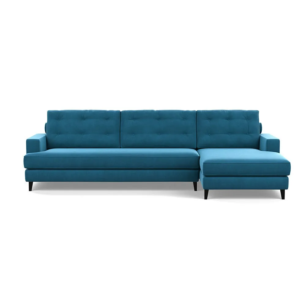 Heal's Mistral Right Hand Facing Corner Sofa Smart Velvet Ocean Black Feet 1