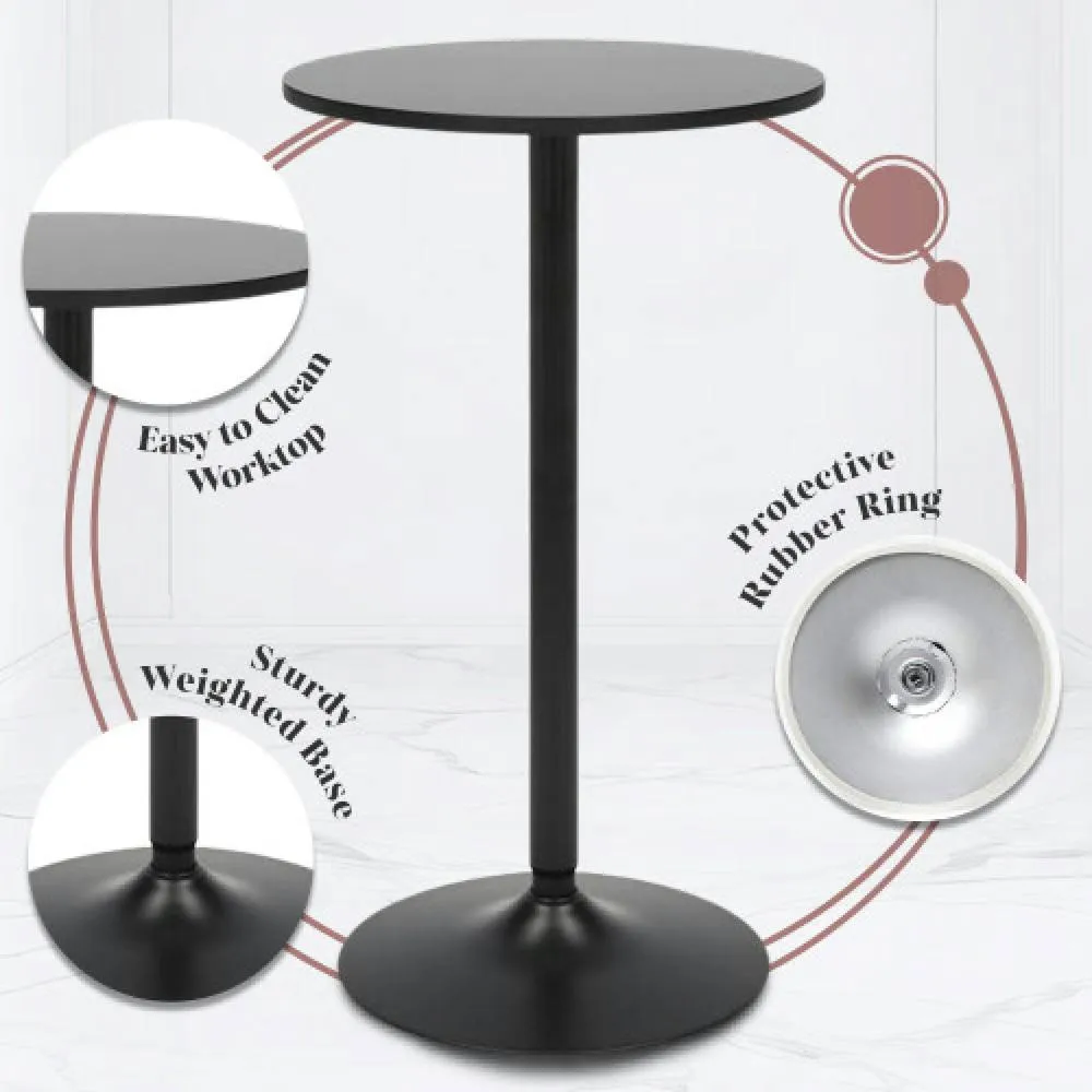 netfurniture Metropolitan Poseur Matt Black Table Round Black Wood 3