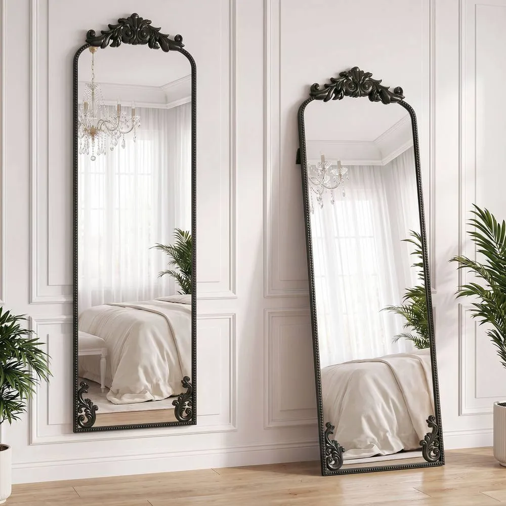 HOMCOM 50 x 160 cm Floor Mirror with Metal Frame, Black 2