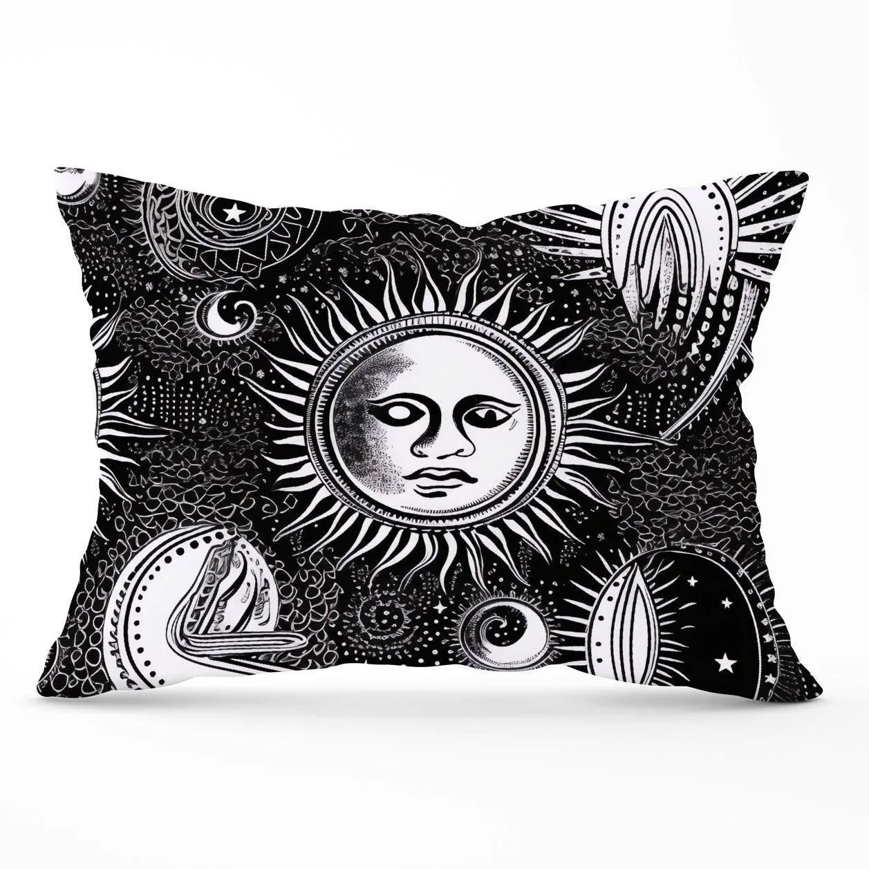 Warren Reed - Designer Moon & Sun Black White Cushions