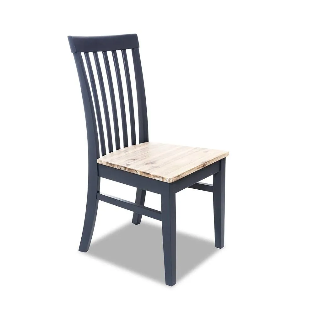 Statement Furniture Florence Highback Wooden Seat Chair in Navy 4