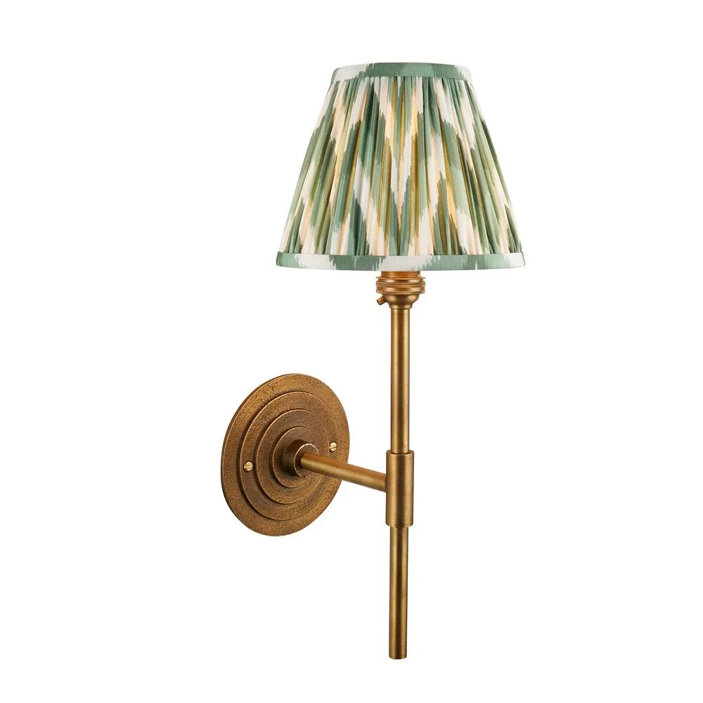 Netlighting Halo Tall & Zigzag 16cm Wall Lamp Antique Brass Cotswold Green in Gold