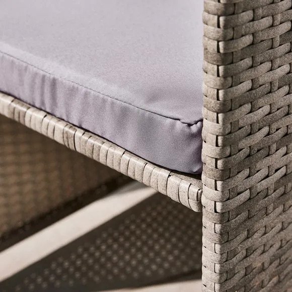Grey Rattan 4 Seater Dining Cube Set 6