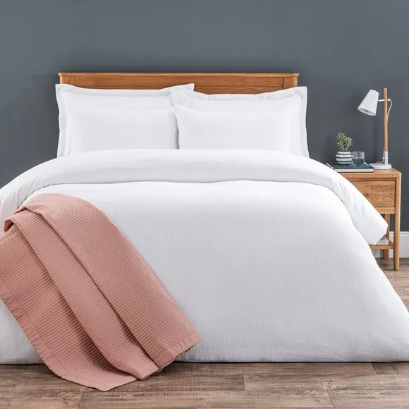 Alston Waffle Polycotton Duvet Cover and Pillowcase Set