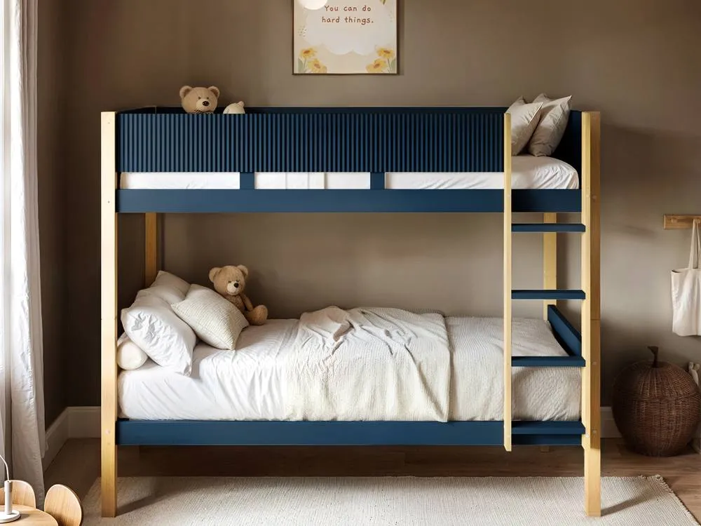 Flair Mateo Detachable Ribbed Bunk Bed in Navy 2