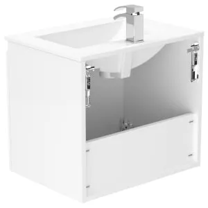 Newland White Basin Suspended Double Door Unit - 600mm 2