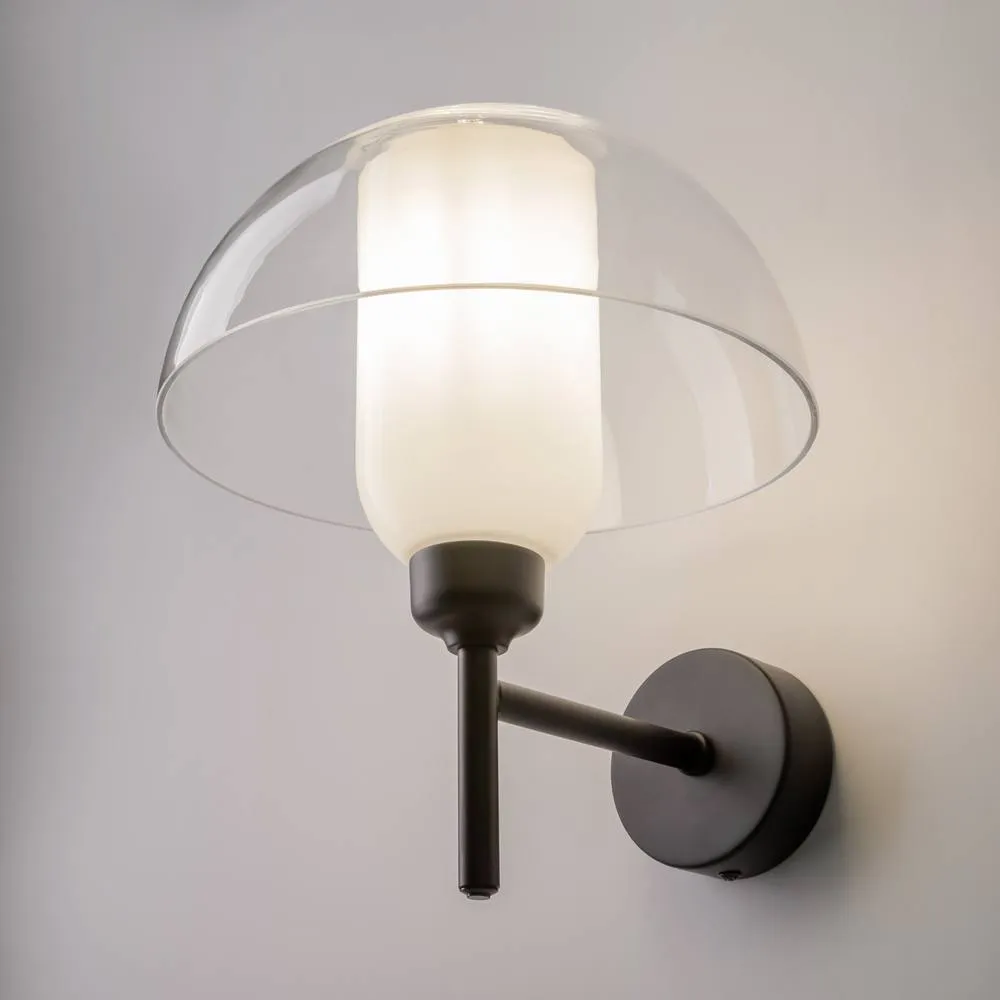 Netlighting Memory Modern Dome Wall Lamp Black 1xE14 Glass Shade 2