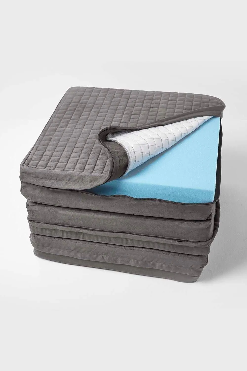 Homescapes Suede Orthopaedic Foam 3 Seater Booster Cushion in Grey 2