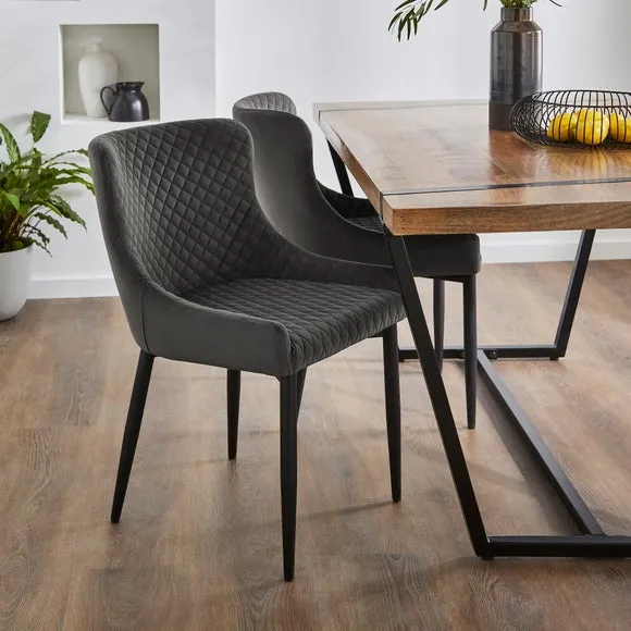 Montreal Set of 2 Dining Chairs, Velvet 2
