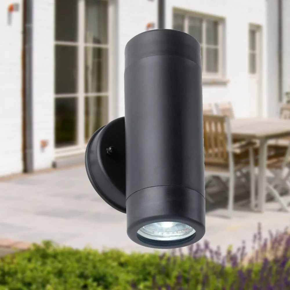 First Choice Lighting Set of 2 Gale - Polypropylene Coastal Black Up Down Wall Lights 3