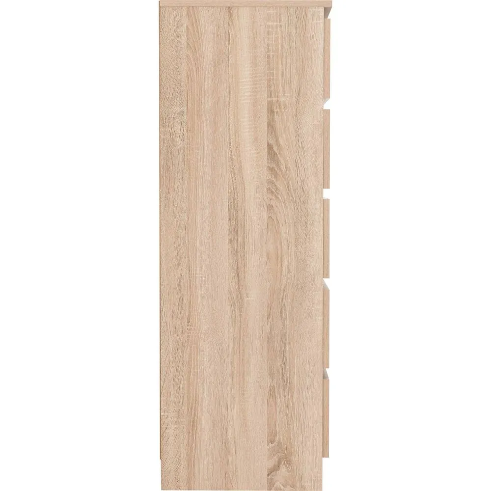Seconique Malvern 5 Drawer Narrow Chest - Sonoma Oak in Light Oak 6