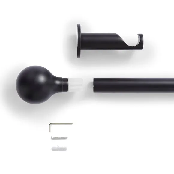 Contemporary Ball Fixed Metal Curtain Pole 2