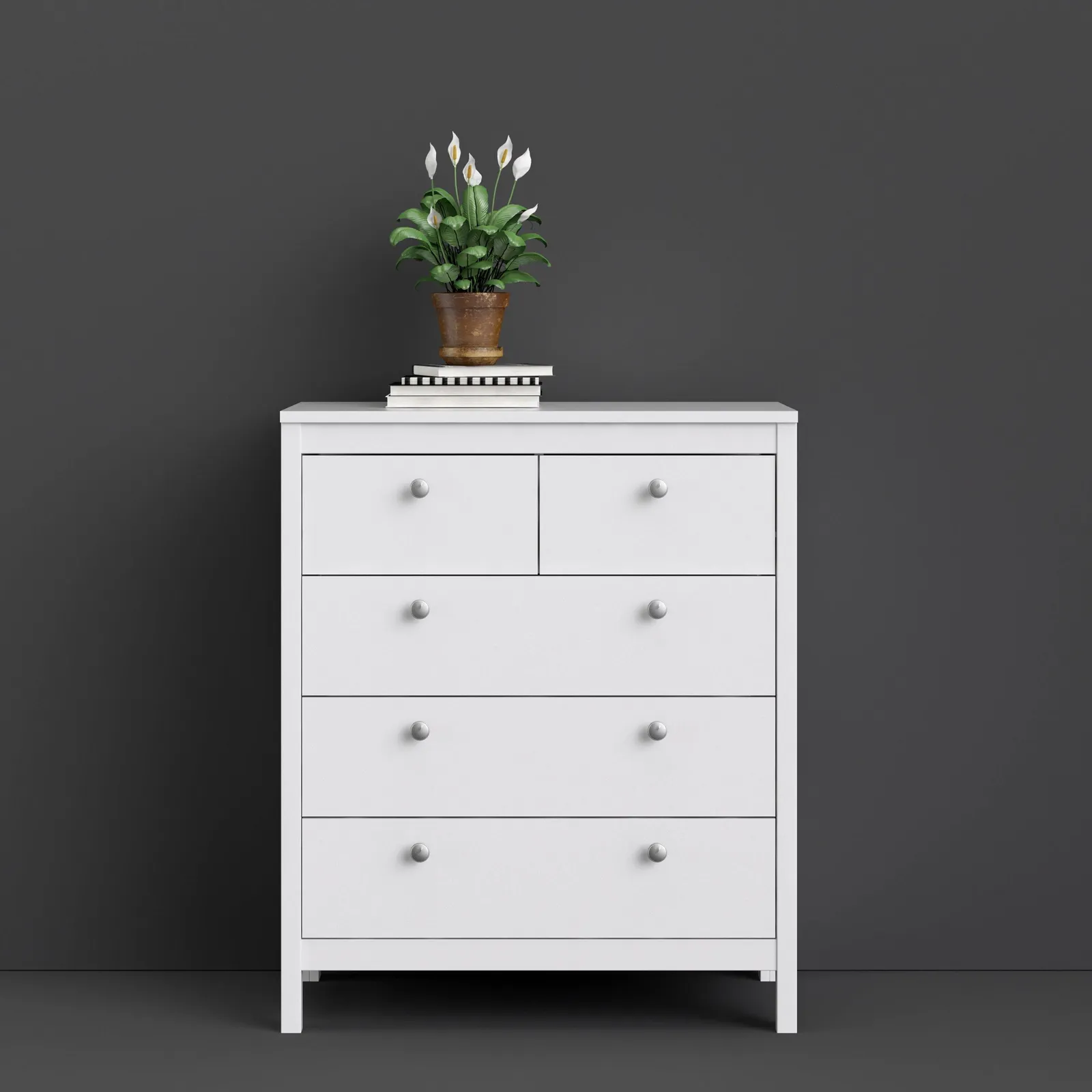 Furniture To Go Madrid Chest 3+2 Drawers in White 6