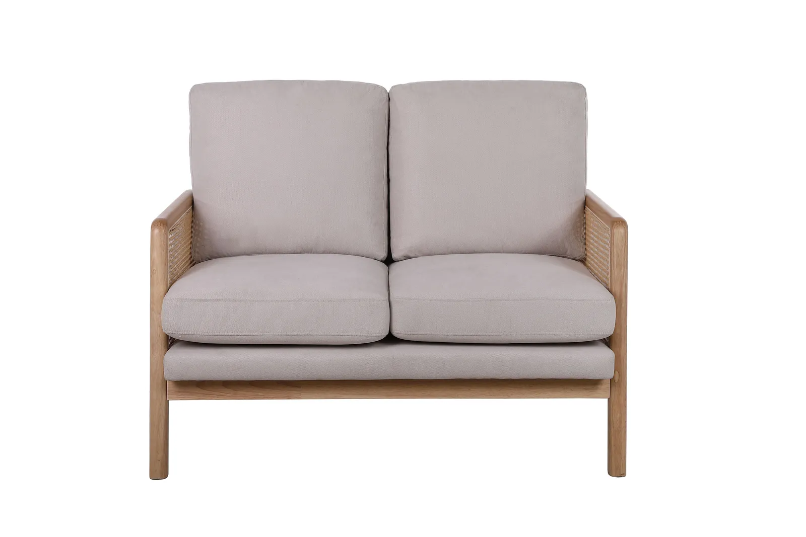 Birlea 2 Seater Sofa Settee Rattan White Fabric Ivy 5