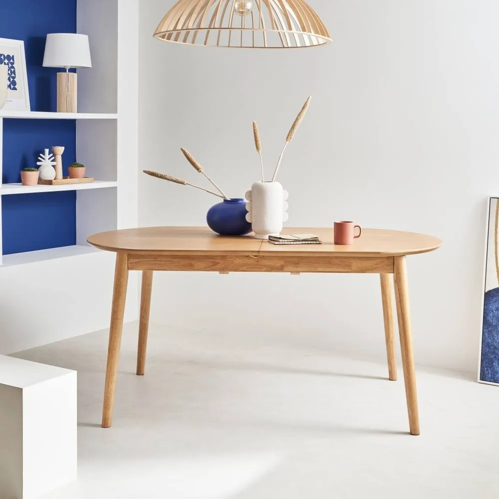 sweeek 6 to 8-seater extendable oval dining table in Brown
