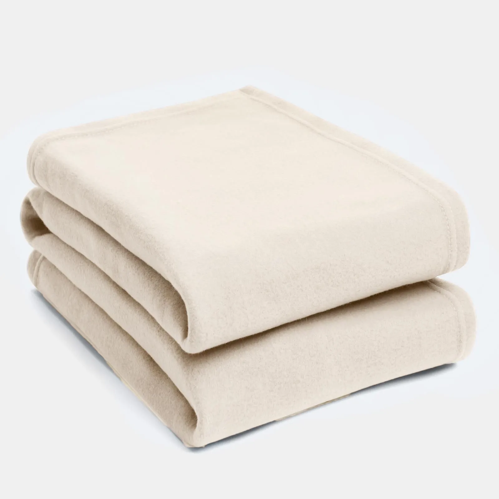 OHS Warm Plain Fleece Throw Over Bed Blanket in Warm White