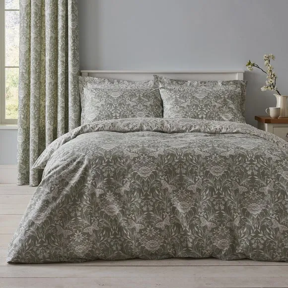 Evesham 100% Cotton Green Duvet Cover and Pillowcase Set 3