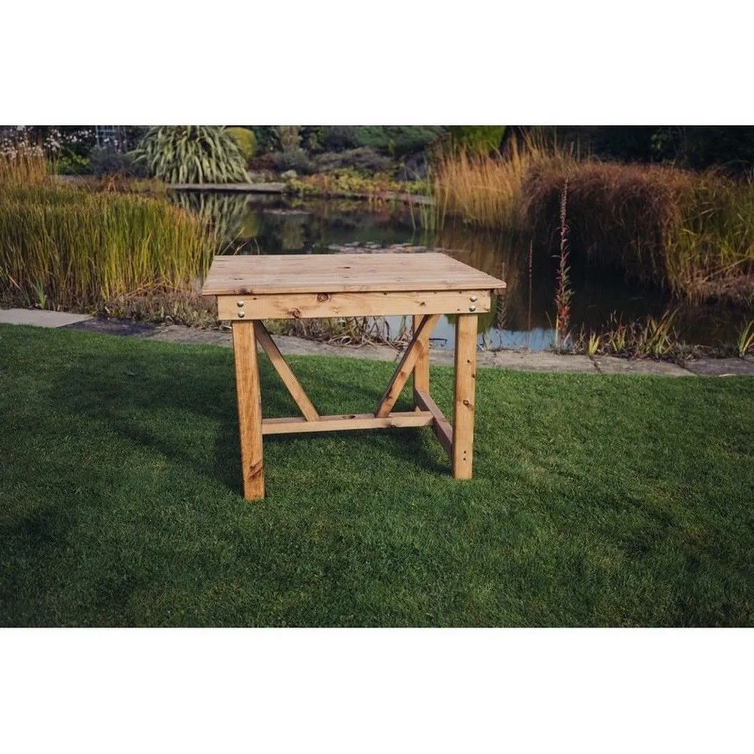 Churnet Valley Garden Furniture Ltd Valley Table - L86 x W99 x H75 cm - Flat Pack - Min. Assembly Required in Brown