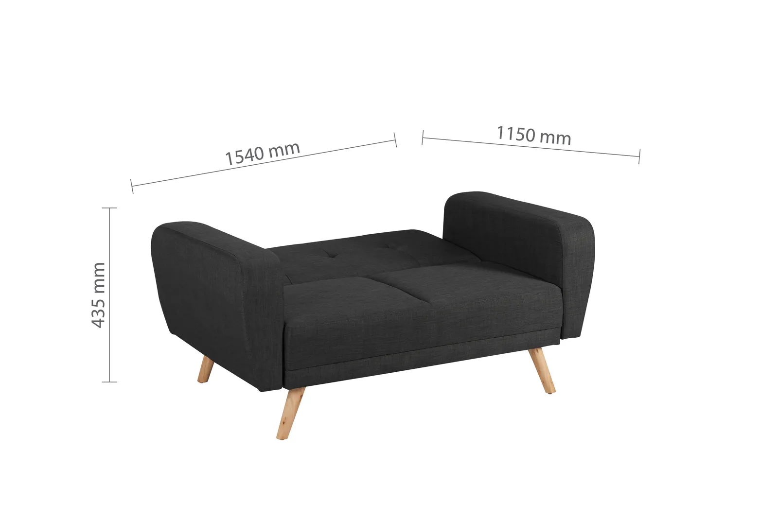 Birlea Grey Fabric Sofa Bed Farrow Bed Settee Contemporary 6