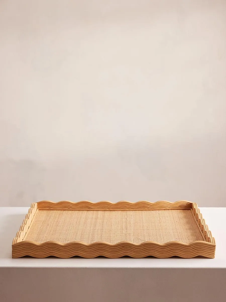 Pangbourne Rattan Ottoman Tray, Large