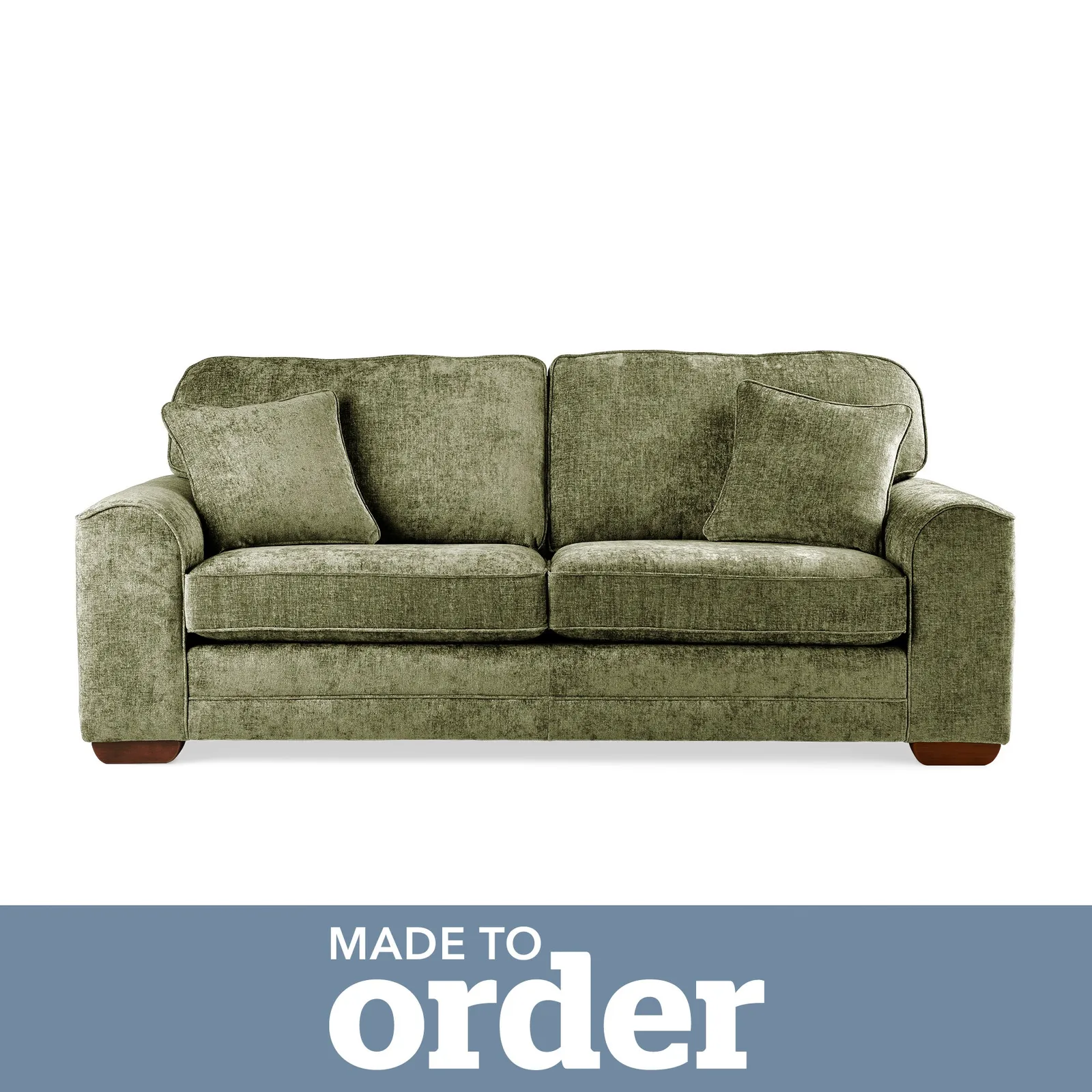 Morello 3 Seater Sofa Luxury Chenille Premium Chenille Olive