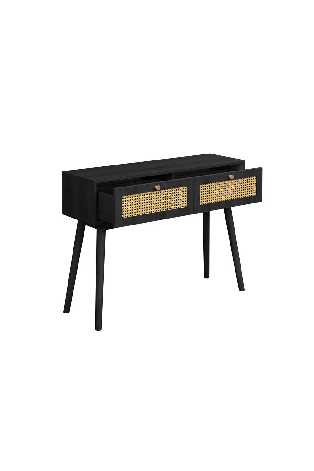 Birlea Croxley Console Table Black Rattan Hall Dressing Table 5