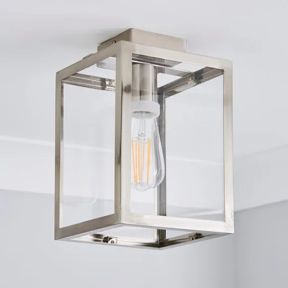 London Industrial Bathroom Flush Ceiling Light 2