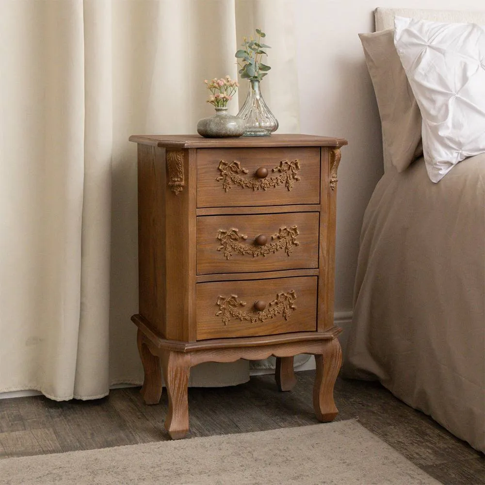 Melody Maison Chest of 7 Drawers & Pair of Bedside Tables - Pays Du Bois Range in Brown 6