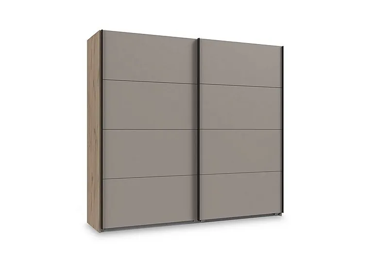 Antoni 225cm 2 Door Nordic Oak Sliding Wardrobe with 2 Decor Doors