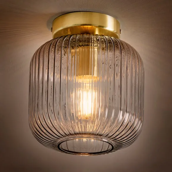 Riley Gold Flush Ceiling Light 2