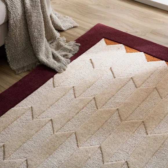 Mara Chevron Border Wool Rug 6