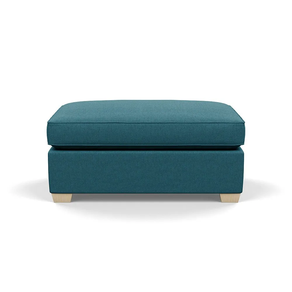 Heal's Torino Footstool Brushed Cotton Cadet Natural Feet