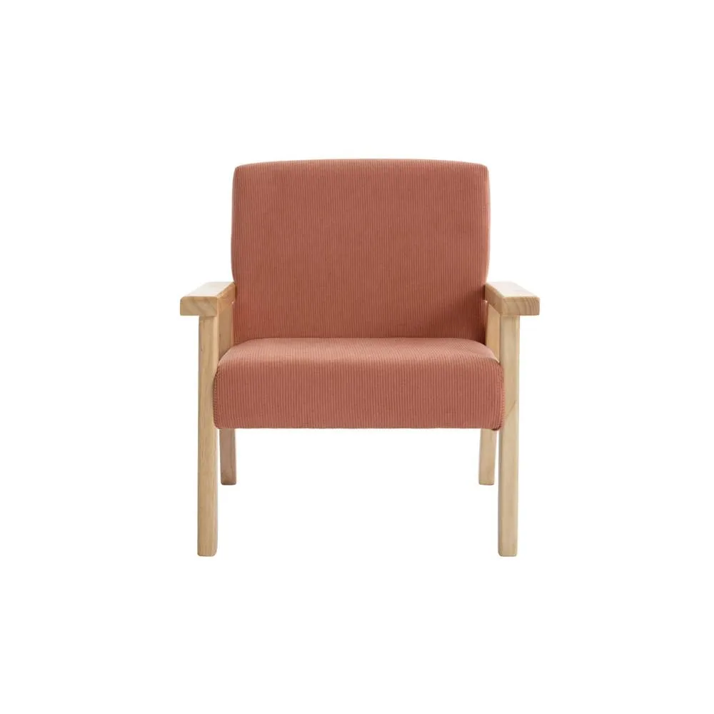 sweeek Children's scandi-style armchair, corduroy & rubberwood in Terracotta 4