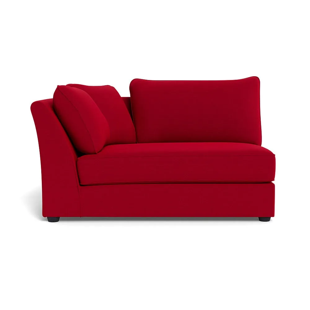 Heal's Tailor Large Curved Left Hand Facing Corner Unit Melton Wool Red Oxide Black Feet