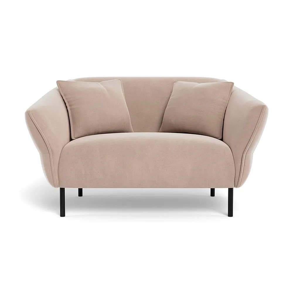Heal's Alto Loveseat Smart Velvet Pebble Black Feet 1