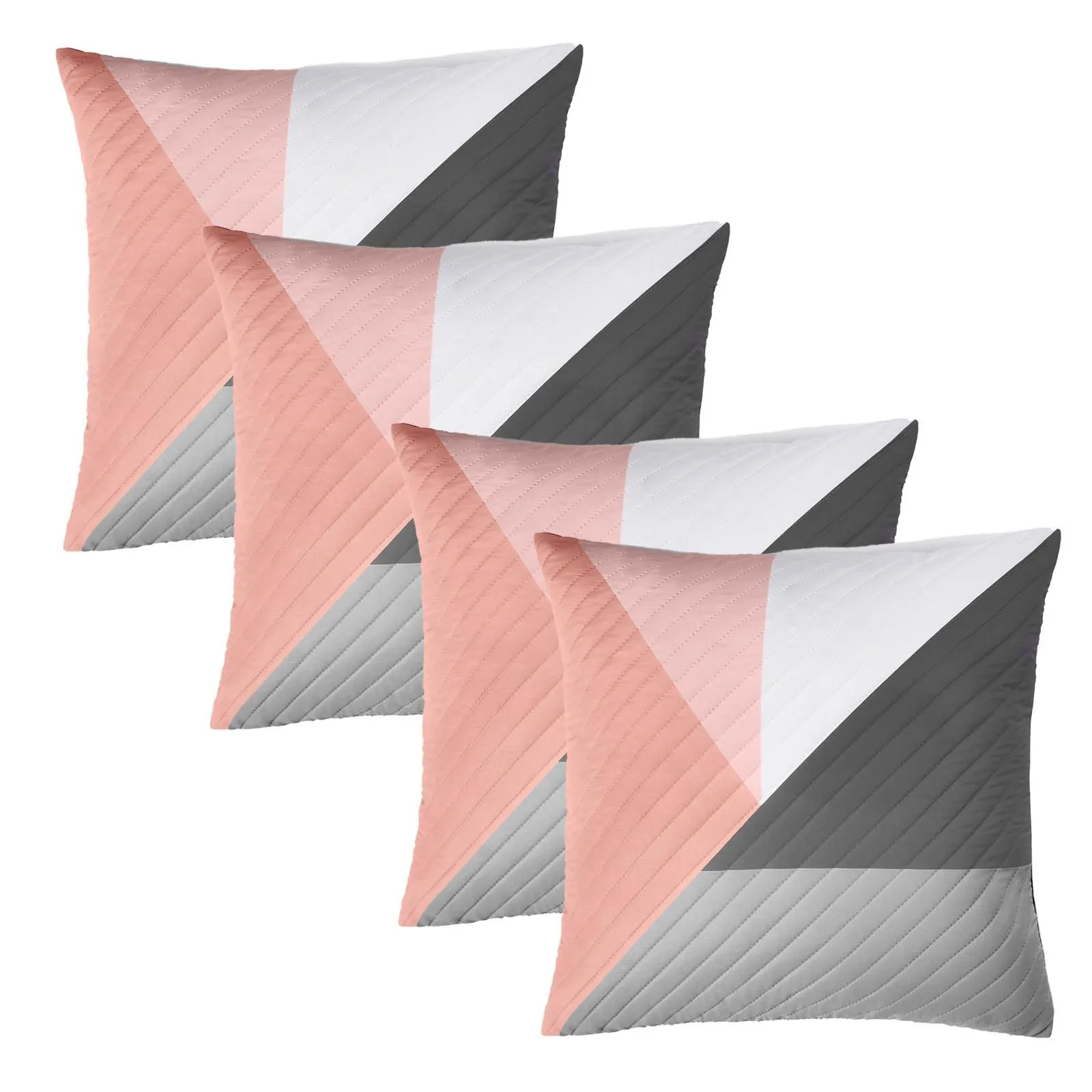 OHS 4 Pack Geometric Pinsonic Cushion Covers - 45 x 45cm in Pink