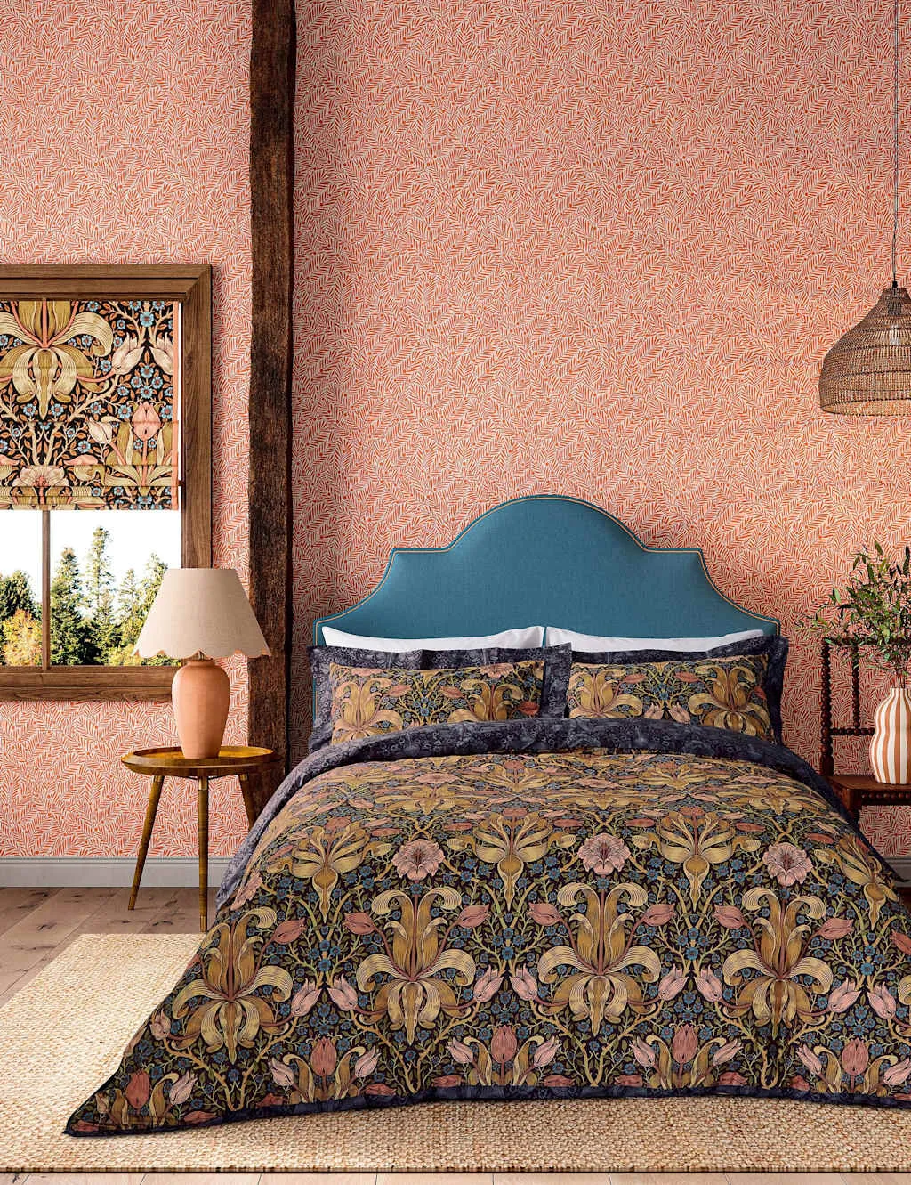 Morris & Co Pure Cotton Spring Thicket Bedding Set Multi