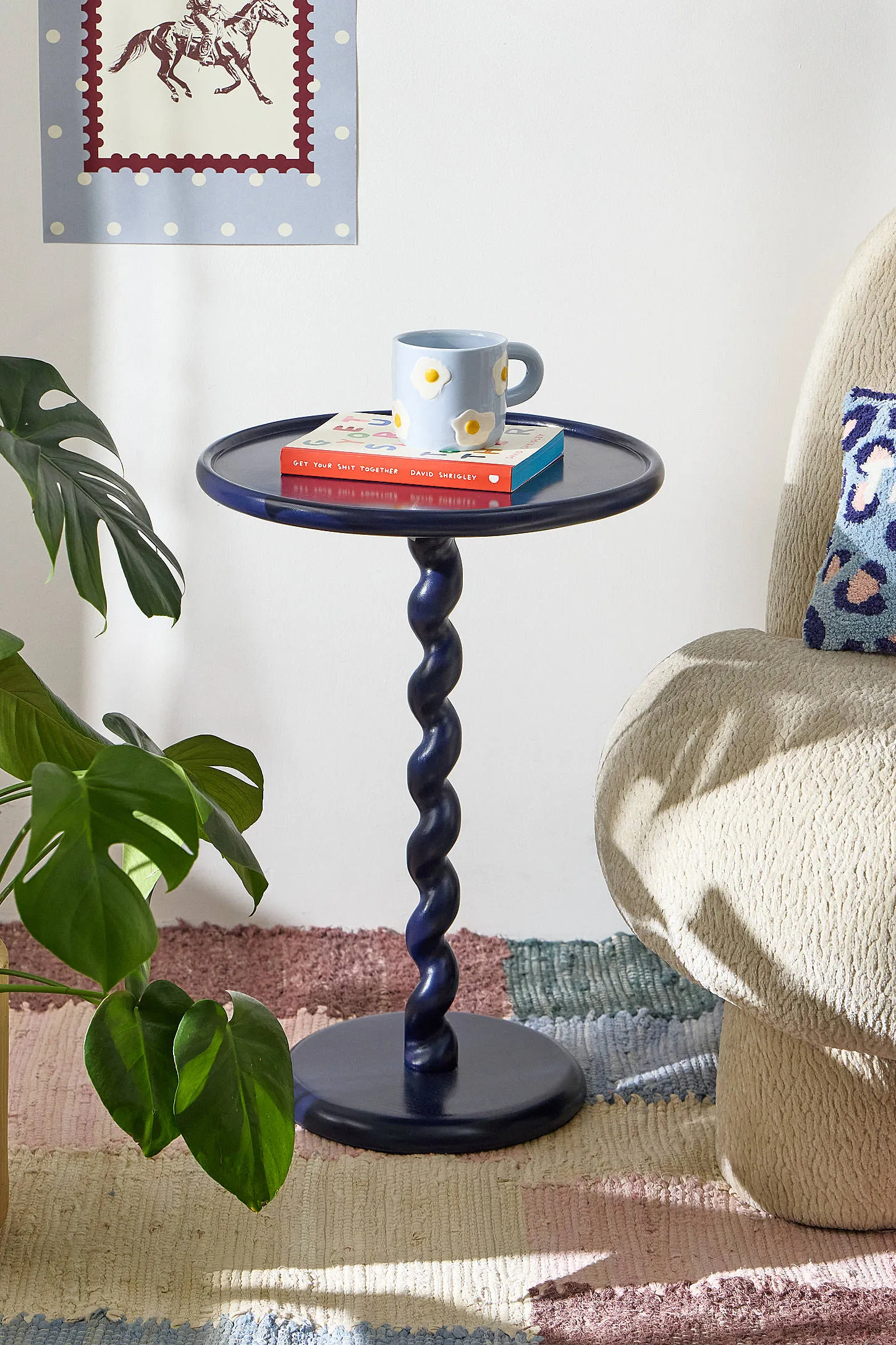 Spiral Side Table - Navy