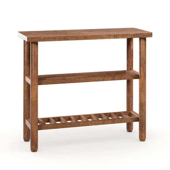 Khari Sofa Side Table, Midtone Mango Wood 6