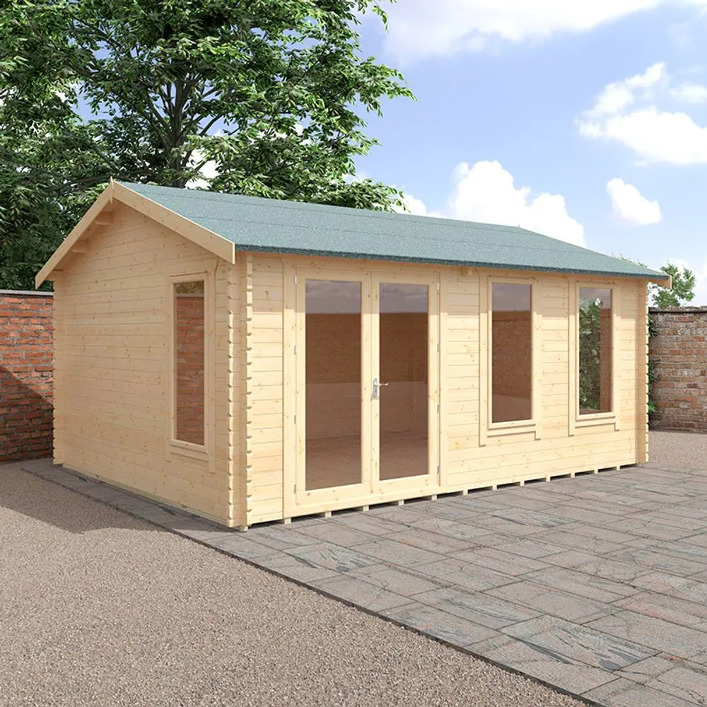 Buttercup Farm 18x14 The Sherborne 44mm Cabin - L535 x W415 x H293.2 cm in Natural 2