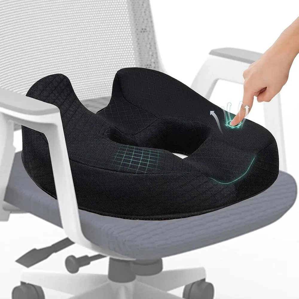 SPETLEK Memory Foam Car Cushion For Driving Seat Driver in Black