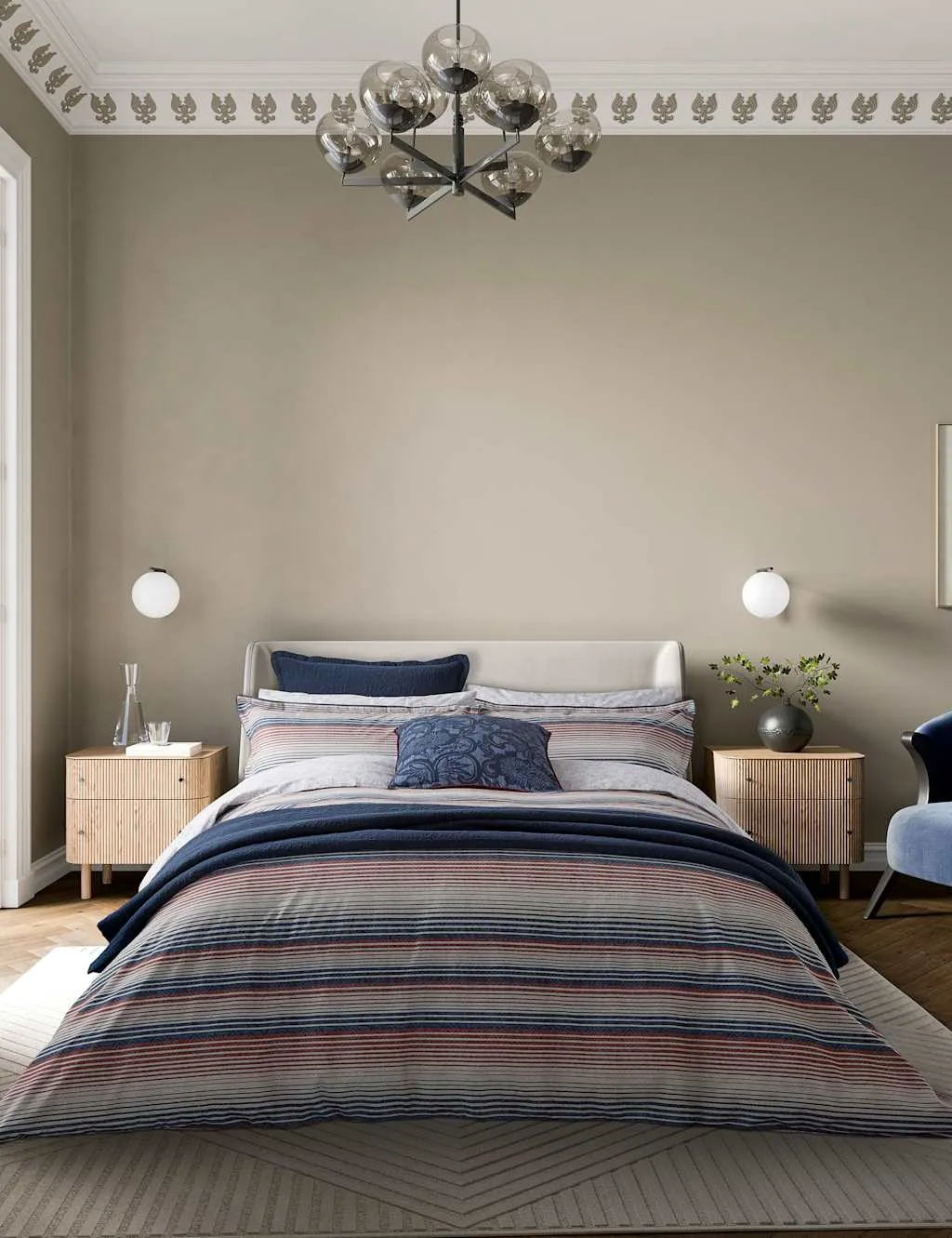 Bedeck of Belfast Pure Cotton Stafford Throw Navy