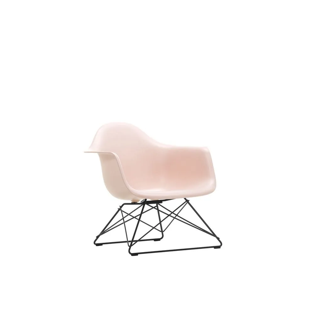 Vitra Eames LAR Chair Pale RoseBasic Dark Powder Coated Wire Base With Cross Struts