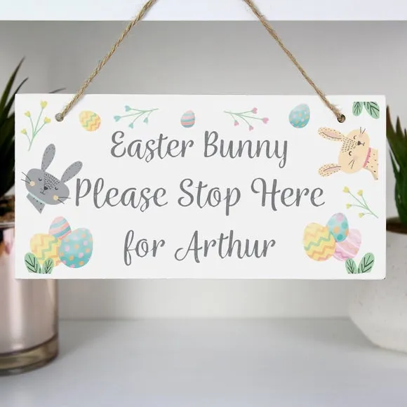 Personalised Easter Springtime Wooden Sign 2