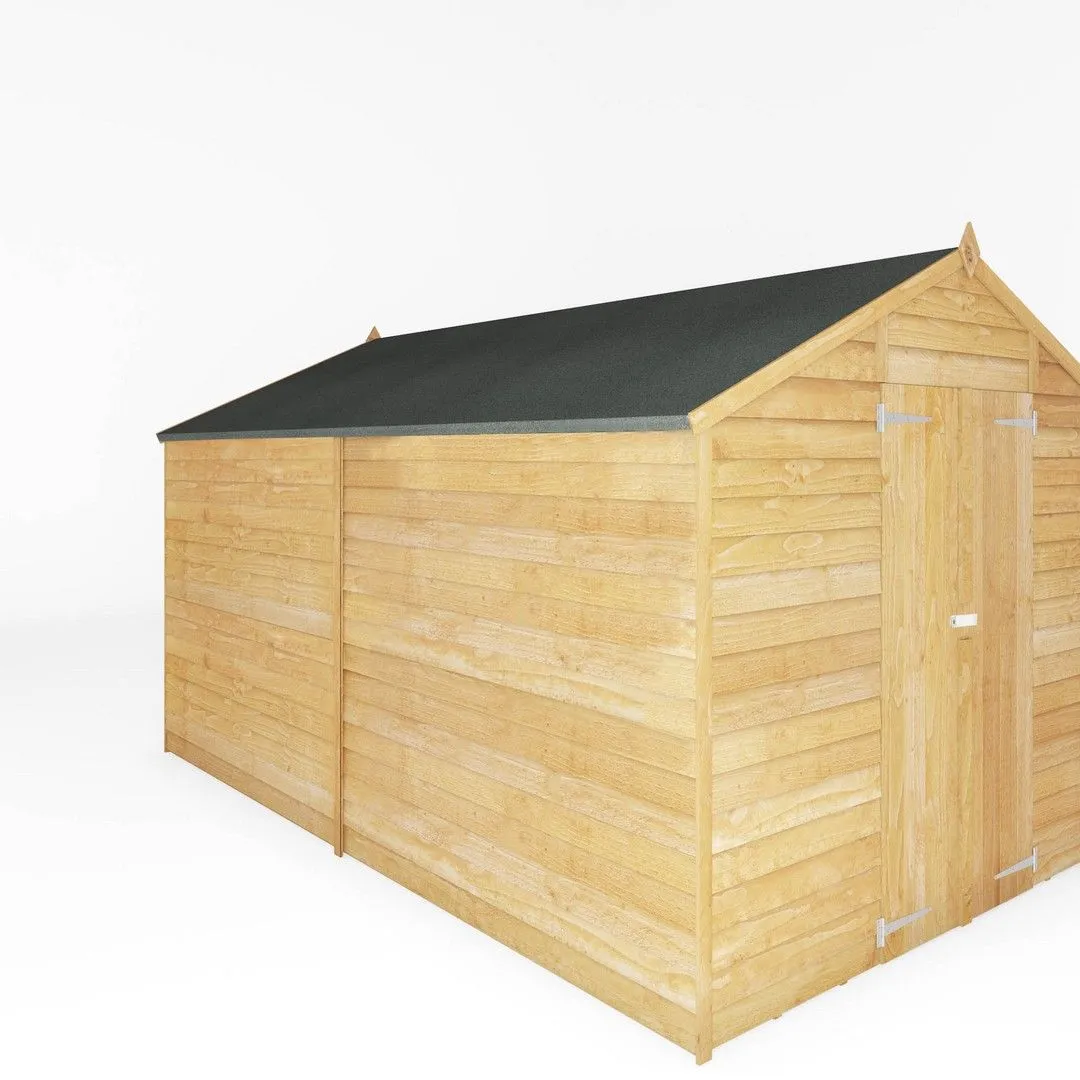 Mercia 12 x 8 Feet Overlap Apex Windowless Shed - L357 x W248.4 x H211.8 cm in Brown 5