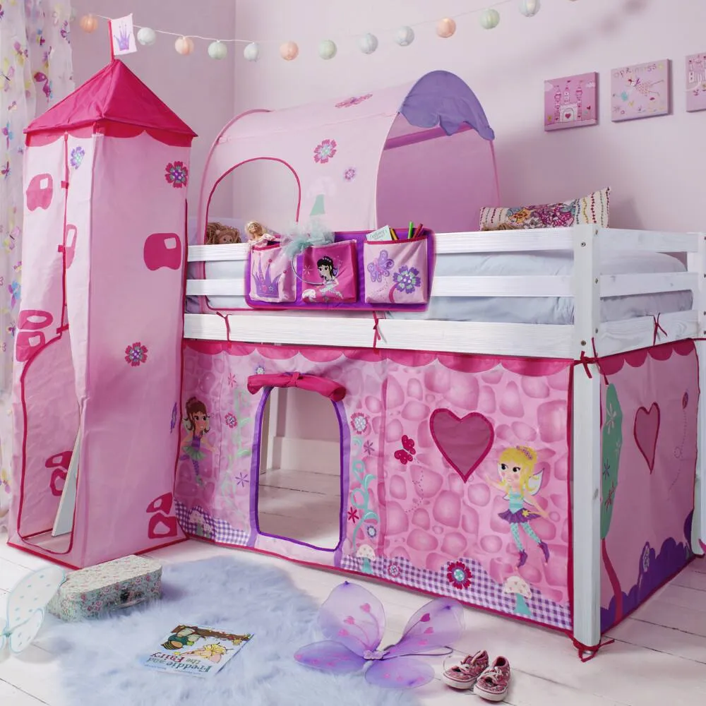 Nöa and Nani Moro Cabin Bed Midsleeper with Fairies Package in White