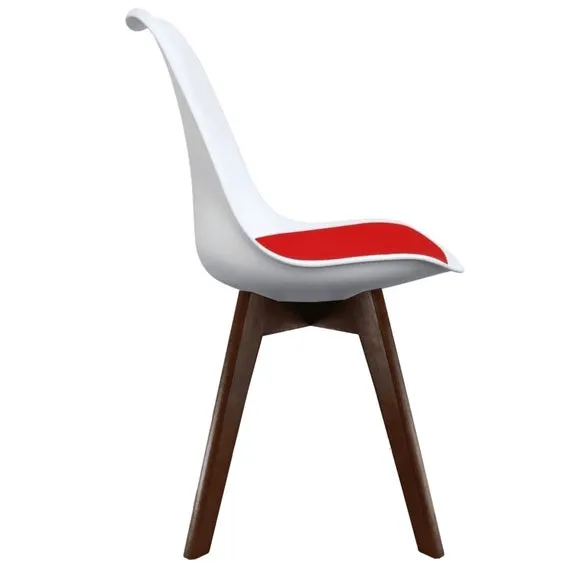 Fusion Living Soho White Plastic Dining Chair with Squared Legs 4