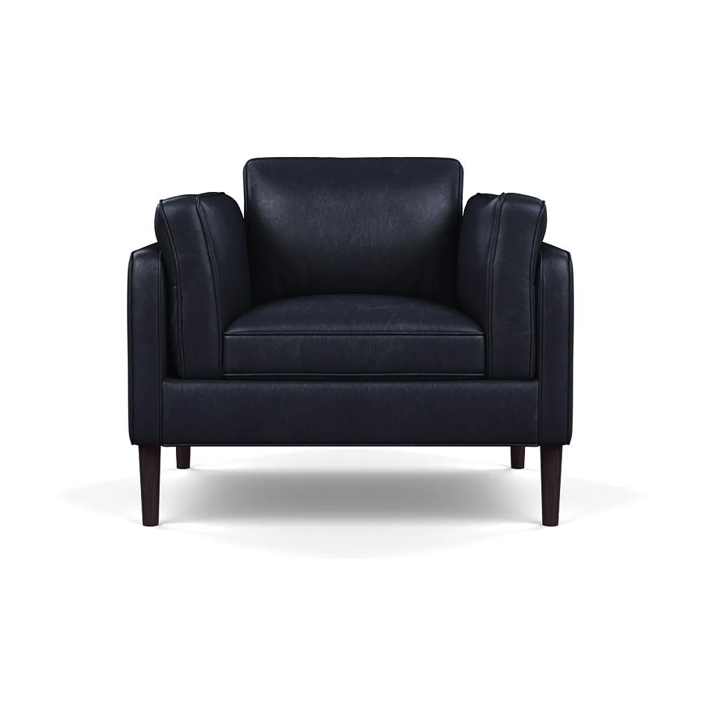 Heal's Sonno Armchair Leather Stonewash Black 263 Wenge Black Feet