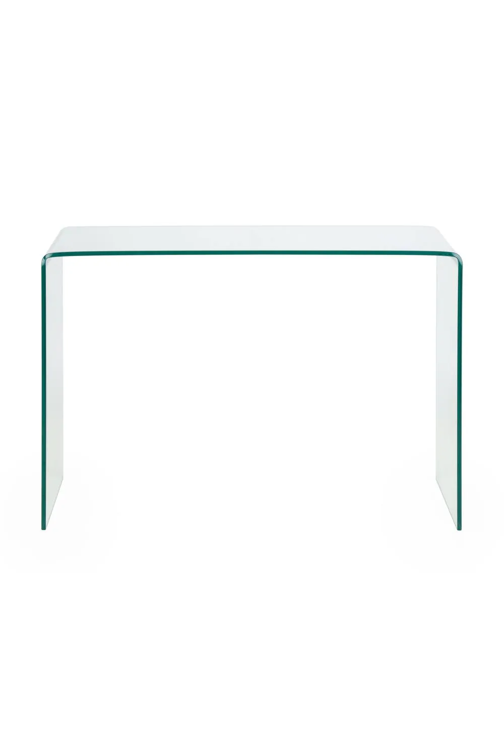 Julian Bowen Amalfi Rectangular Bent Glass Console Table in Clear 4