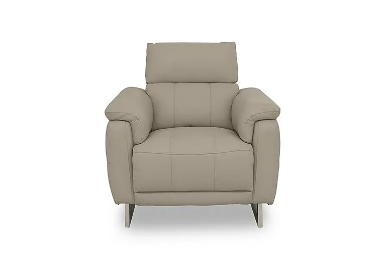 Moet Leather Power Recliner Chair with Telescopic Headrest - Oyster
